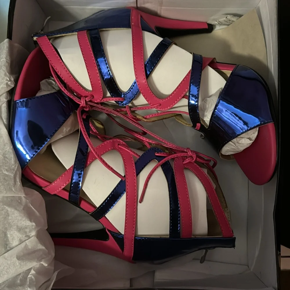 Pink and metallic navy stiletto. Brand new. - Picture 2 of 4